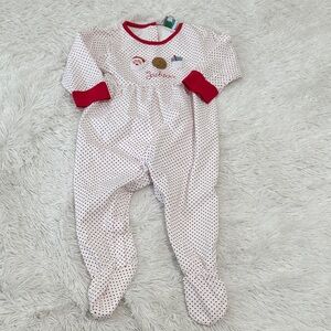 🐨 Bust Bee Smocks! Monogramed Christmas Footsie  “Jackson”